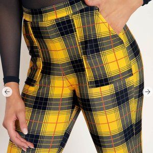 NWT - Tartan Yellow Cuffed Pants Grunge - Limited - Sz XS - Sold Out Online